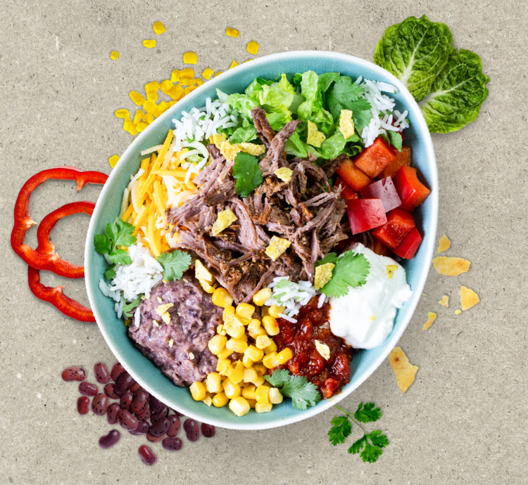 Burrito Bowl Pulled Beef Bash